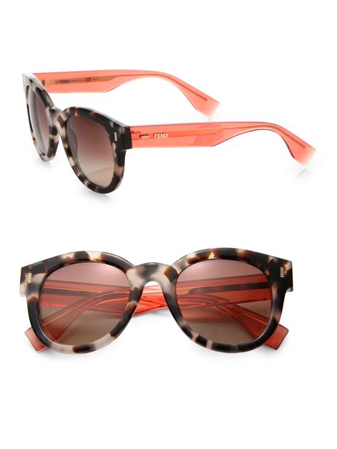 fendi eyeglasses havana pink|Fendi round 52mm sunglasses.